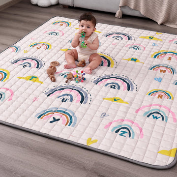 Wonday Thick Baby Play Mat,71X59 Baby Pay Mat For Floor Foldable Kids Crawling Mat For Babies 6-12 Months, Infant Baby Playpen M