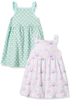 Hudson Baby Infant And Toddler Girl Cotton Dresses Sea Shells, 6-9 Months