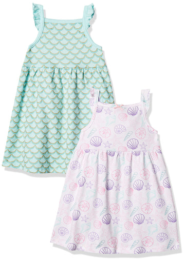 Hudson Baby Infant And Toddler Girl Cotton Dresses Sea Shells, 6-9 Months