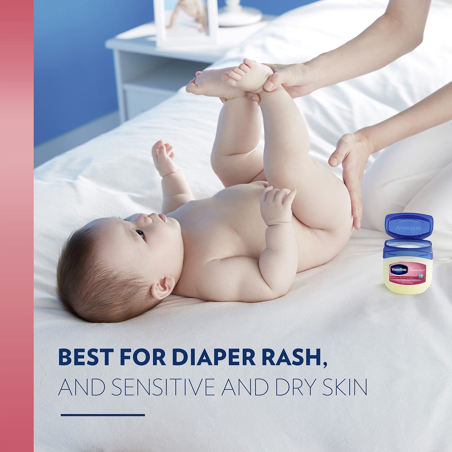 Vaseline, 100% Pure Petroleum Jelly Baby, Dermatologist Recommended, Hypoallergenic, Skin Protectant, Treat & Prevent Diaper Ras