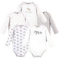 Touched By Nature Baby Organic Cotton Long-Sleeve Bodysuits, Marching Elephant, 3-6 Months