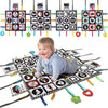 Teytoy Tummy Time Floor Mirror, Double High Contrast Play And Pat Activity Mat Black And White Baby Crinkle Toys With Teether, G