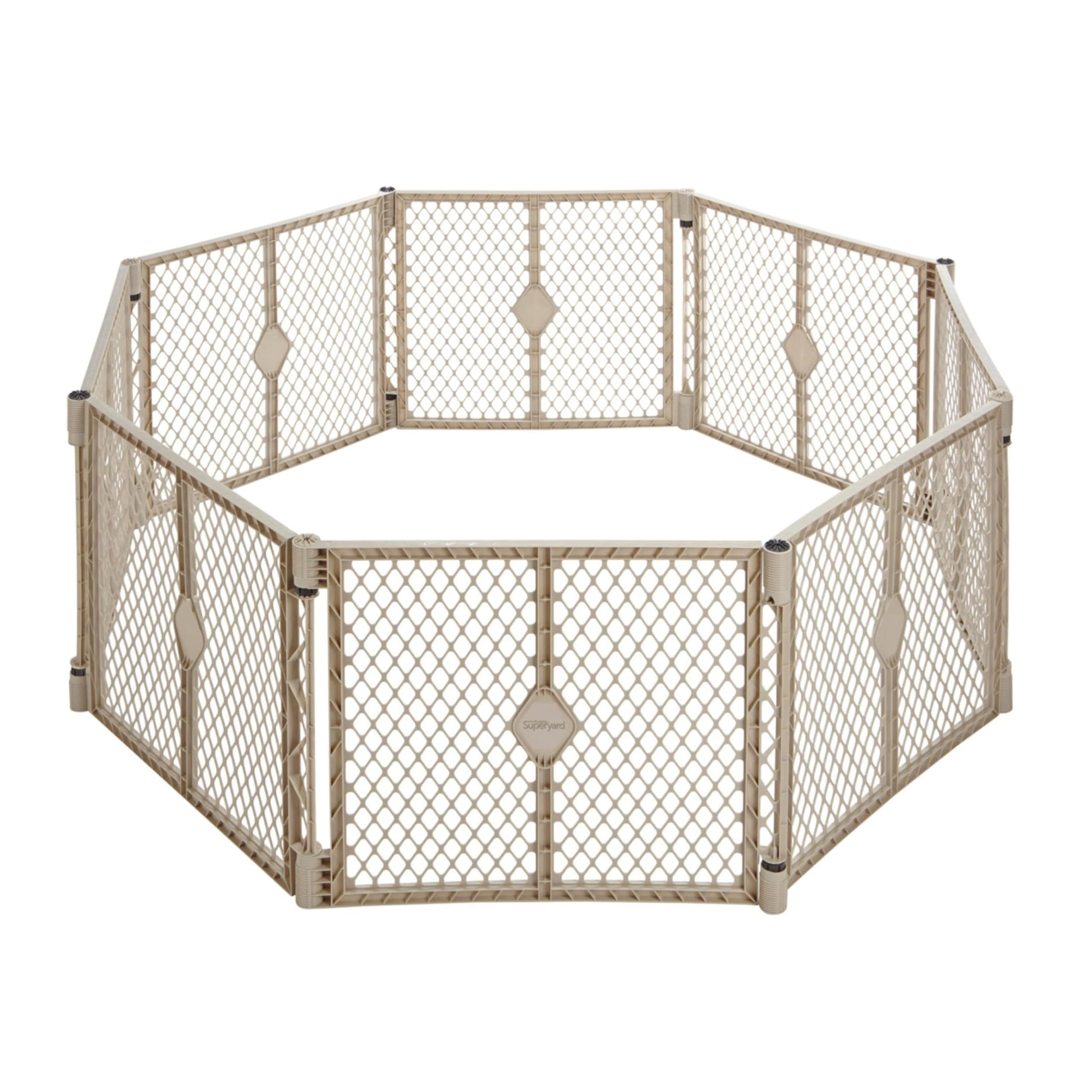 Toddleroo By North States Superyard 8 Panel Free Standing Play Yard, Indoor Or Outdoor Baby Playpen, Baby Gate. Made In Usa. 6.5