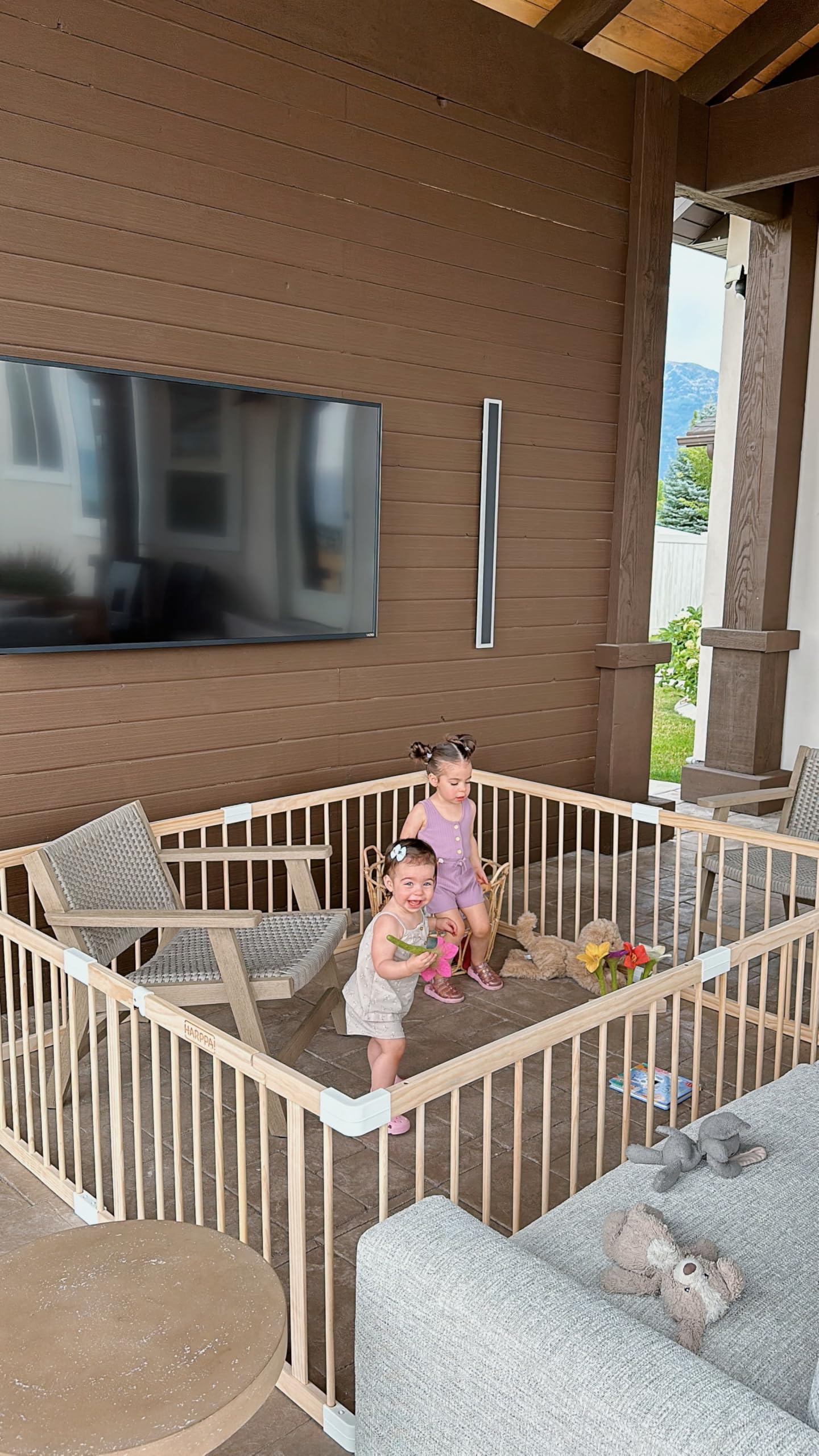 Harppa Baby Gate Playpen Baby Fence For Babies And Toddlers Play Yards For Play Area (60X71.5X24 Inches)