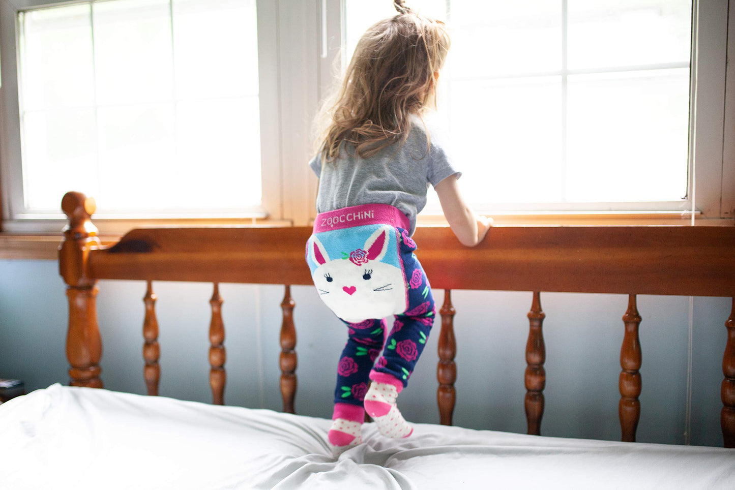Zoocchini Grip+Easy Comfort Crawler Legging & Socks Set (6-12 Months, Beatrice The Bunny)