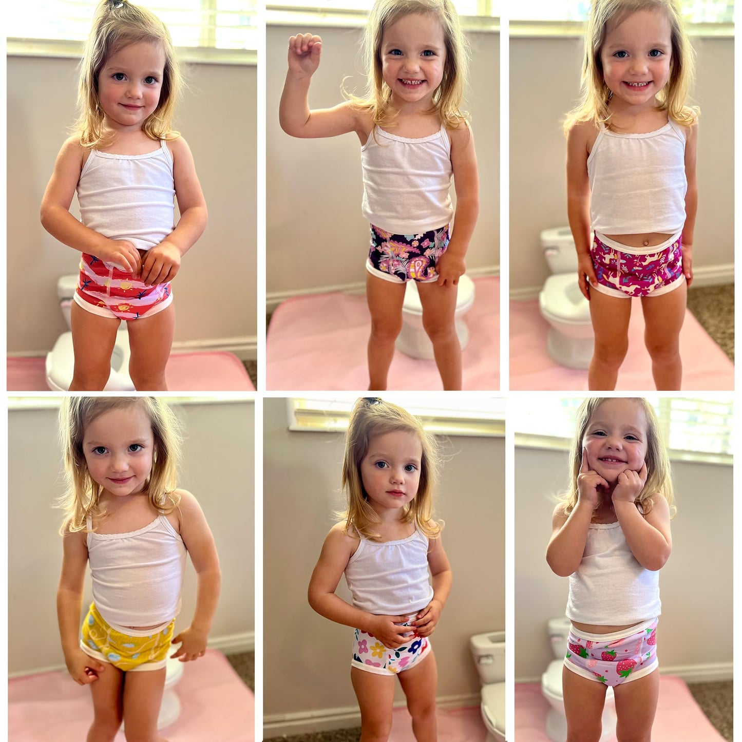 Alvababy Toddler Potty Training Panties Cotton Absorbent Toilet Training Pants Boys And Girls 2T-3T 6 Pack 6Xc07A-3Tj