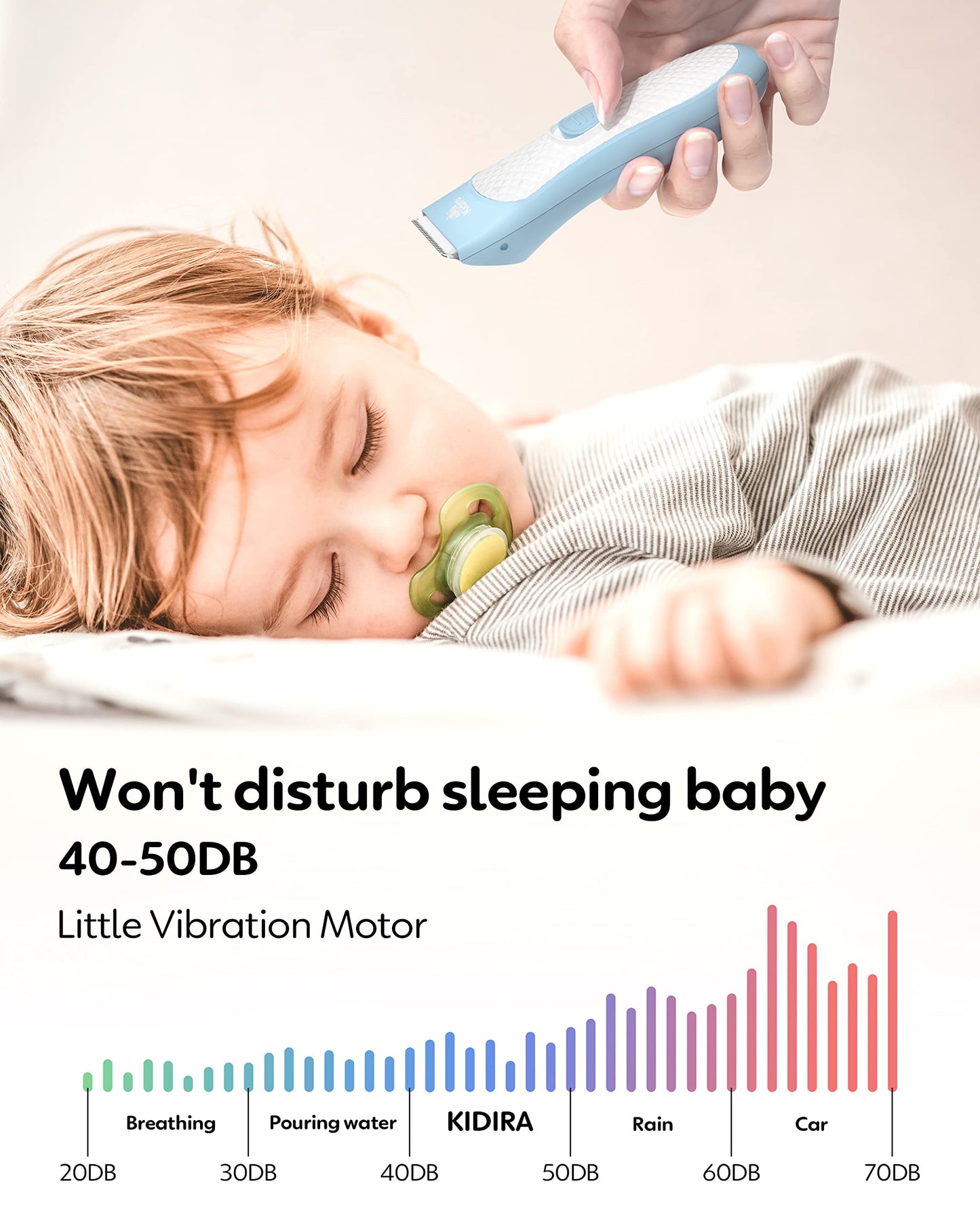 Baby Hair Clippers Quiet Hair Trimmer For Kids Toddler, Silent Hair Clippers For Children With Autism, Waterproof Rechargeable C