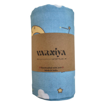 Varniya Lifestyles Muslin Swaddle Blanket  Organic Cotton Baby Receiving Blanket  Soft & Breathable Swaddle Wrap for Newborn B
