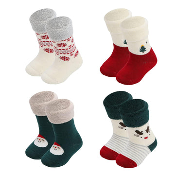 Human Feelings Christmas Baby Boy Socks Girl Babies Infant Sock Wool Toddler 0-6 Months Cotton Rich First 4Pair