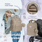 Ruvalino Diaper Bag Backpack, Multifunction Travel Pack Maternity Baby Changing Bags, Large Capacity, Waterproof, Clay