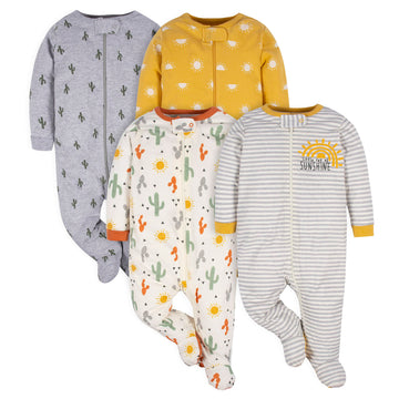 Gerber Unisex Baby 4 Pack 'N Play Footie And Toddler Sleepers, Southwest, 6-9 Months Us