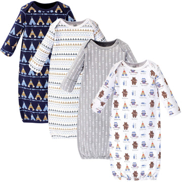 Luvable Friends Unisex Baby Cotton Gowns, Tribe, 0-6 Months Us