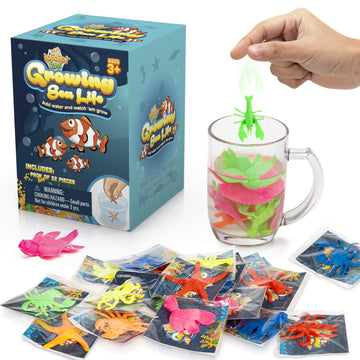 IPIDIPI TOYS Growing Sea Animals - Under the Sea Party Favors & Stocking Stuffers for Kids - Growing Water Animals for Children 