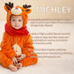 Michley Baby Gilrs Boys Romper With Hood Soft Flannel Halloween Animal Onesie Outfit 2-5 Months, Deer, Size 70