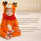 Michley Baby Gilrs Boys Romper With Hood Soft Flannel Halloween Animal Onesie Outfit 24-30 Months, Deer, Size 110