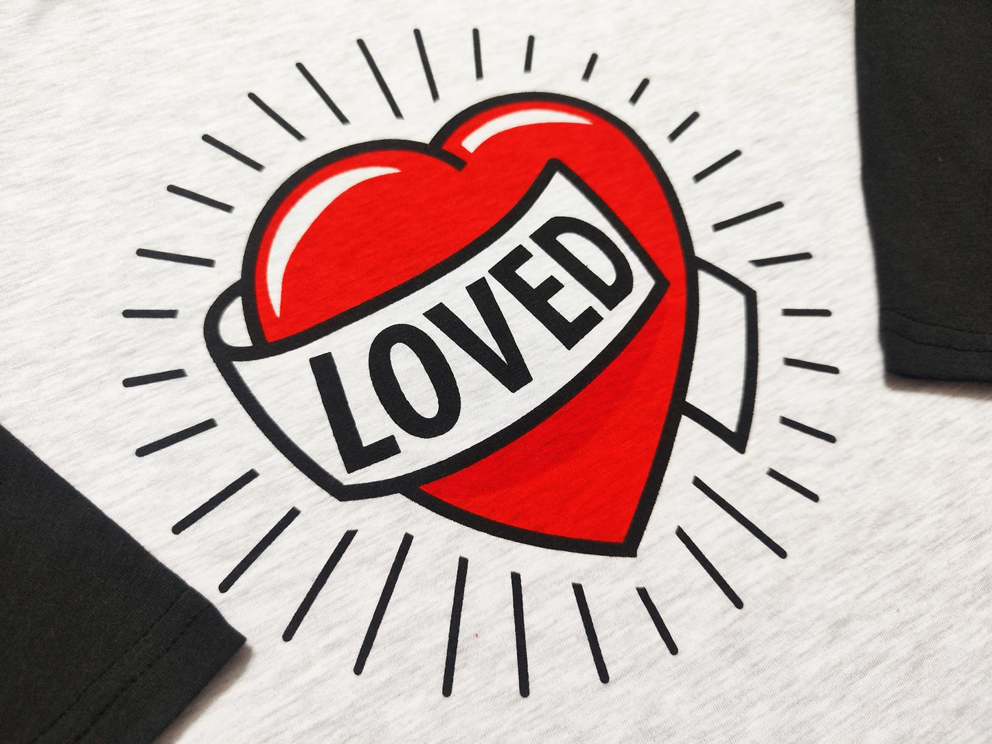 Toddler Boys T-Shirt Valentine'S Day Shirt Loved Heart Tops Kids Long Sleeve Raglan Baby Tees 2T