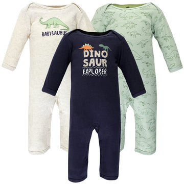 Hudson Baby Girls Cotton Coveralls Rompers, Dinosaur Explorer, 0-3 Months Us