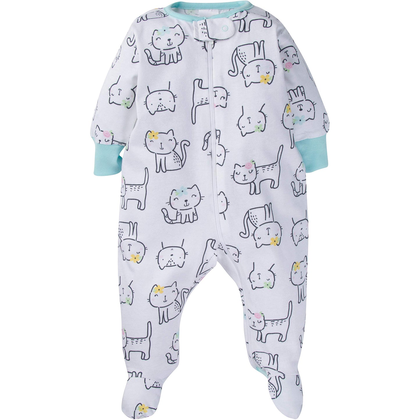 Onesies Brand Baby Girls 4-Pack 'N Play Footies Multi And Toddler Sleepers, Cats, 0-3 Months Us