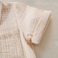 Baby Boys Clothes Set Toddler Infant Boys Button-Down Shirt Tops + Cotton Gauze Shorts Summer Outfit 2Pcs With Pockets (Beige, 0