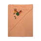 SkinCo Beauty Hooded Towel Orange, 75 x 70 cm, 100% Bio Washed Combed Cotton