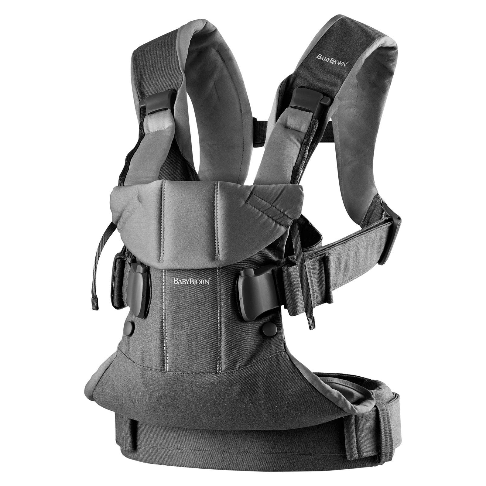 BabyBjrn Baby Carrier One, Woven Mix, Denim Gray/Dark Gray