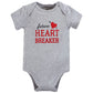 Hudson Baby Unisex Baby Cotton Bodysuits, Valentine Heartbreaker, 6-9 Months