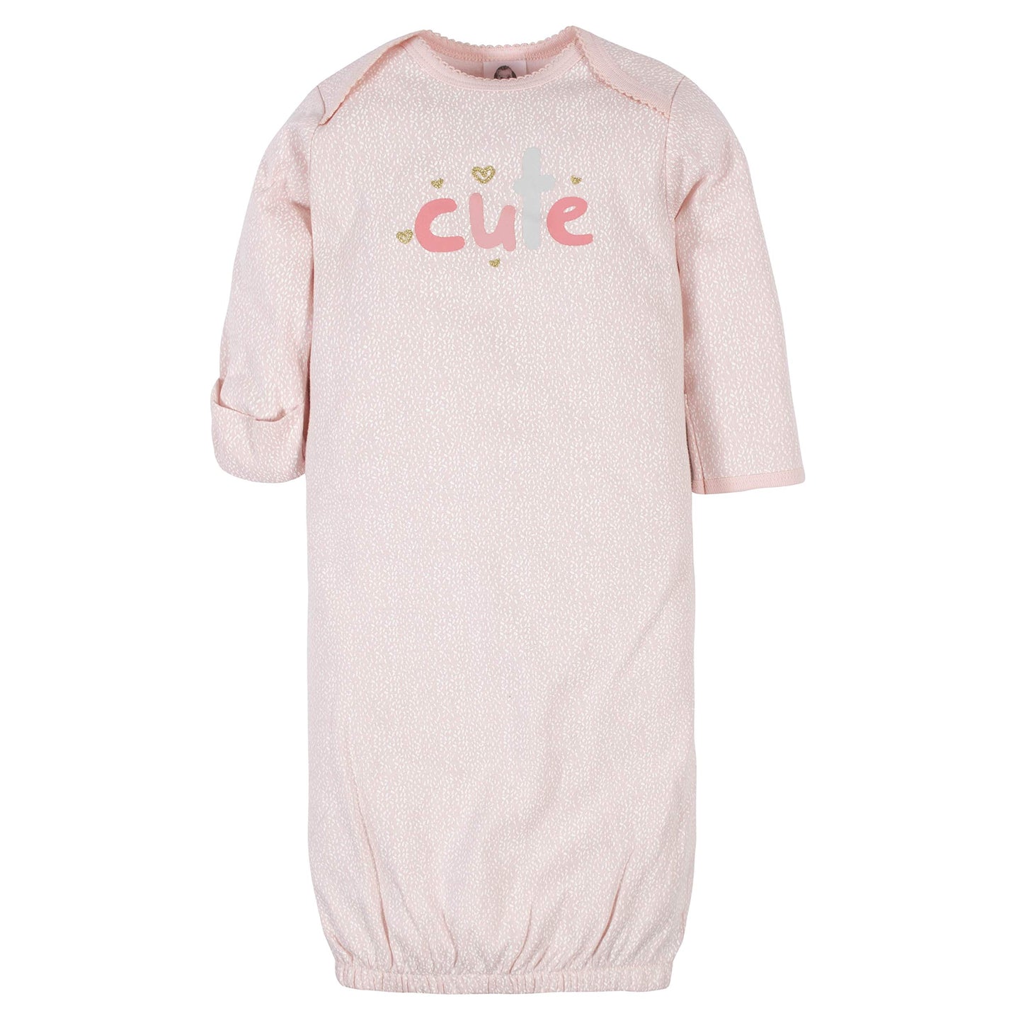 Gerber Unisex Baby Boy And Girls 4-Pack Sleeper Gown Bear Pink 0-6 Months