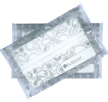Butipods Slim Wet Wipe Case Travel Clutch Pouch Holder 2-Pack | Reusable Refillable Portable Baby Wipes Dispenser Container | Wi