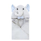 Hudson Baby Unisex Baby Cotton Animal Face Hooded Towel, White Dots Gray Elephant, One Size