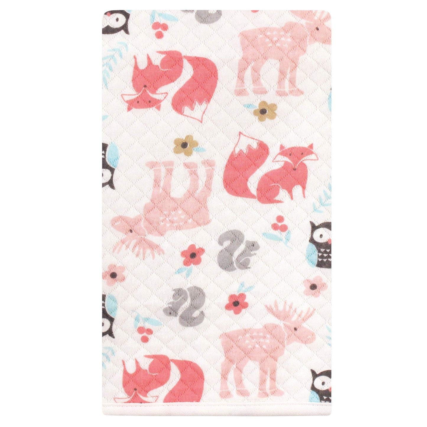 Hudson Baby Unisex Baby Quilted Burp Cloths, Girl Forest, One Size