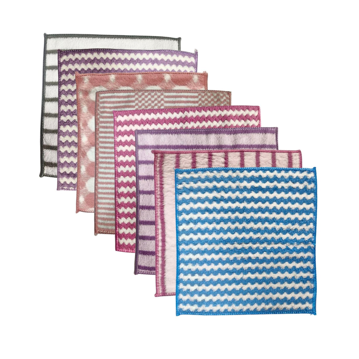 CRYSTALFRESH Extra Soft and Super Face Towels (Colour & Print May Vary) 250 GSM (25 x 25 CM) Pack of 8