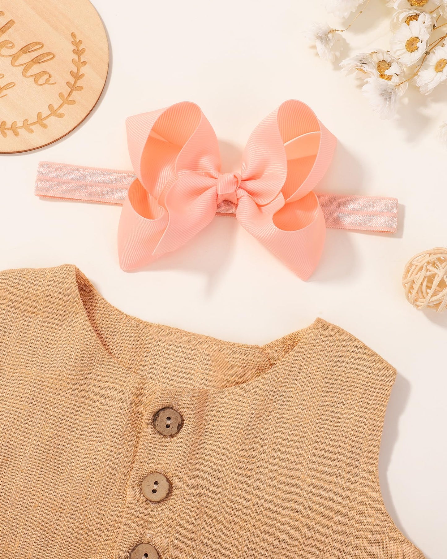 Jollybows 40Pcs Baby Girls Grosgrain Ribbon Hair Bows Headbands 4' Elastic Hair Band Hair Accessories For Infants Newborn- Natu