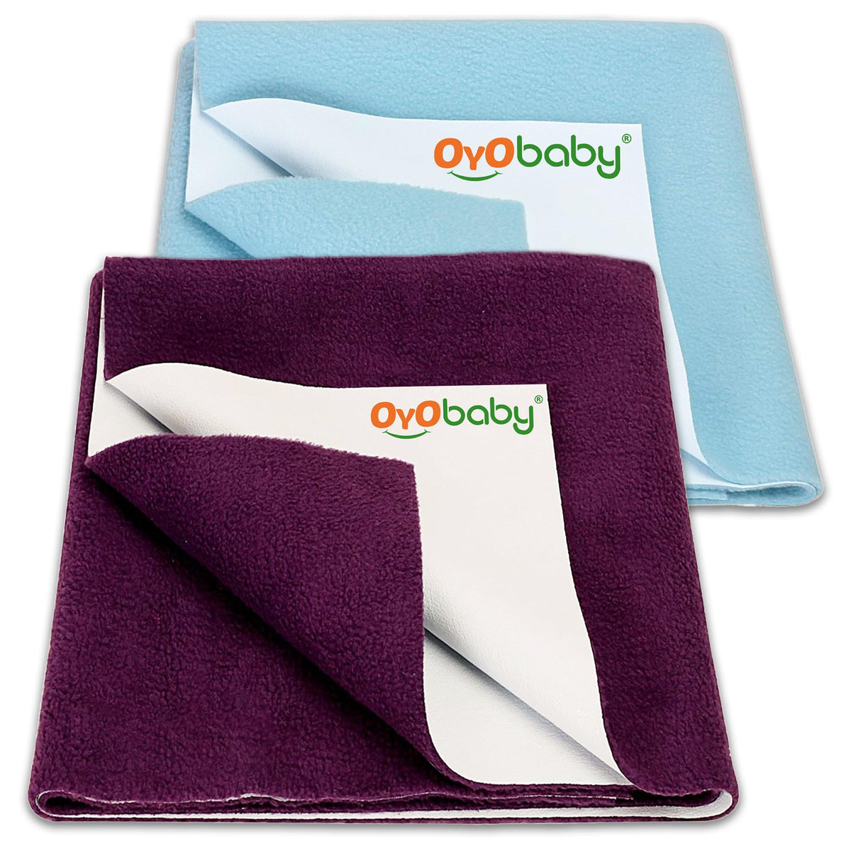 Oyo Baby Waterproof Dry Sheets Small Size 7050 Cm | Pack Of 2 Soft, Breathable Baby Mattress Protectors | QuickDry, AntiPillin