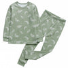 Owlivia 100% Organic Cotton Baby Long Sleeve Pajama Sets, Toddler Boy Girl 2-Piece Sleepwear(7 Years, Feather Green)