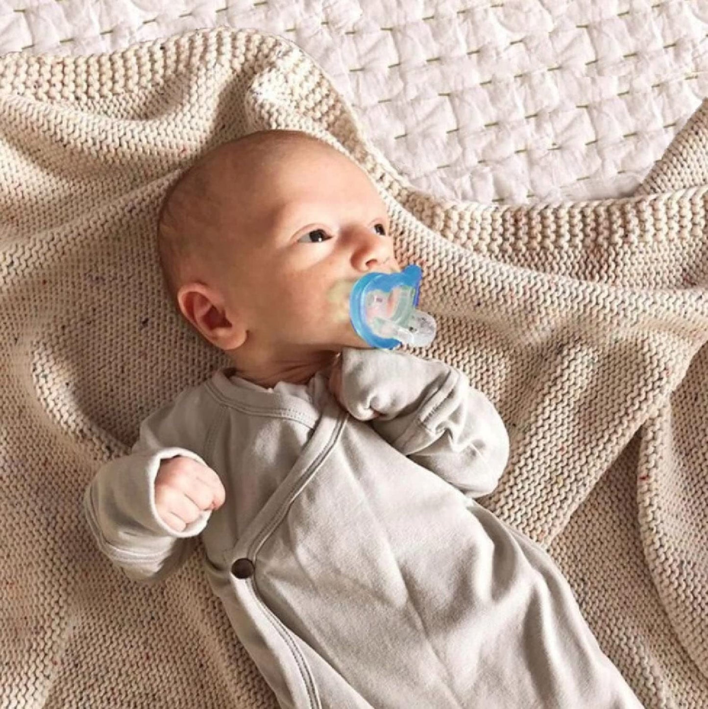Razbaby Jollypop Baby Pacifier For Newborns 0-3M - Soft Bpa Free Medical Grade Silicone Made In The Usa With A Durable One Piece