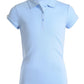 Nautica Girls School Uniform Short Sleeve Polo Shirt, Button Closure, Soft Pique Fabric, Light Blue, 1214 Plus