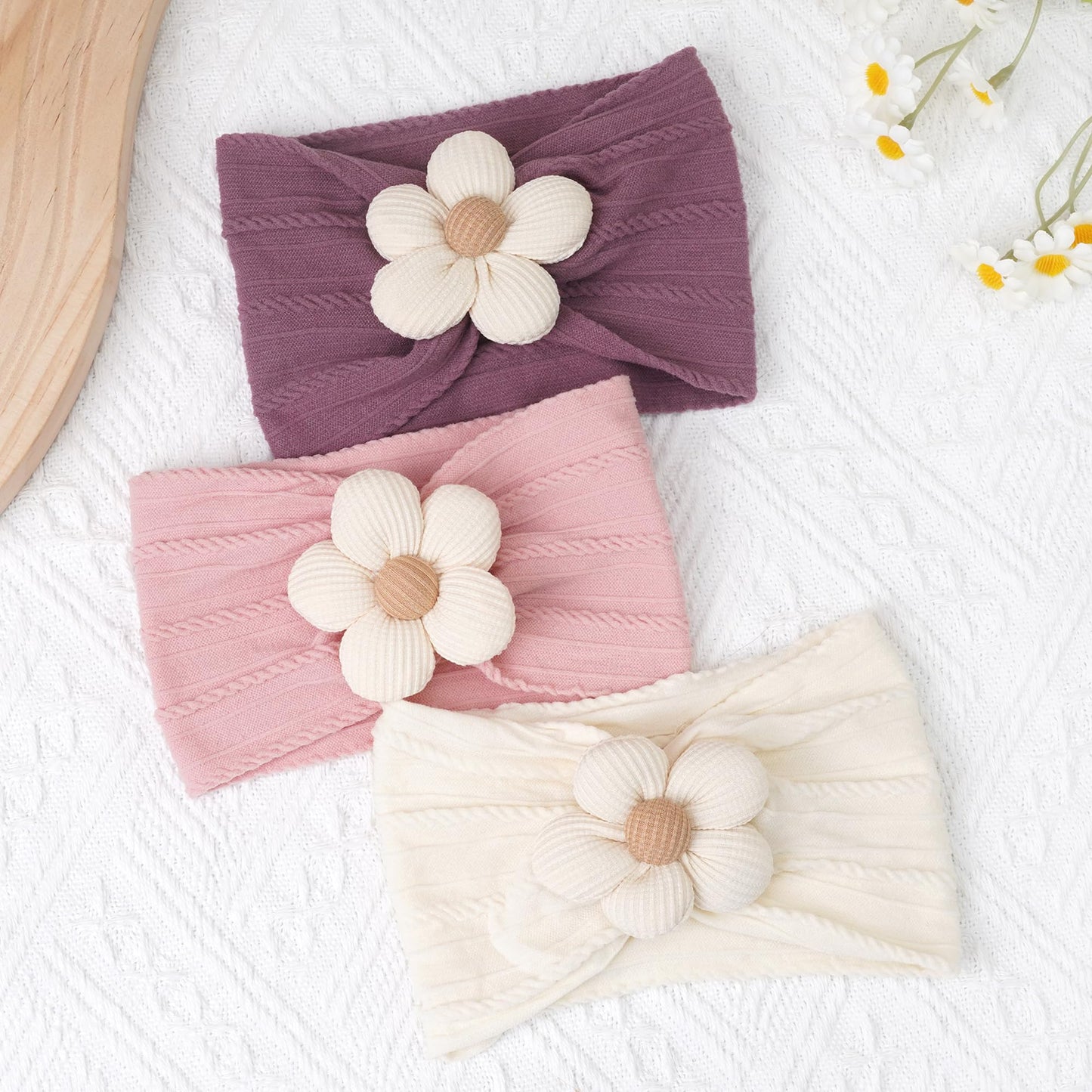 C  Llot Baby Flower Headbands Baby Girls Nylon Headbands Baby Essentials Stretchy Hairbands Handmade Hair Accessories For Newbor