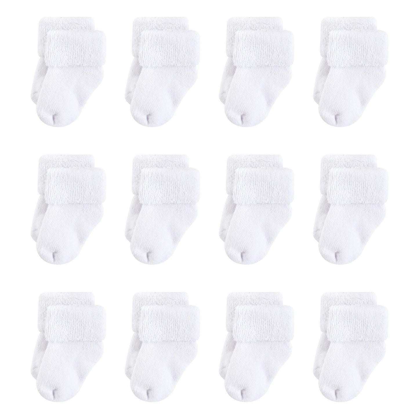 Touched By Nature Kid'S Organic Basic Socks Sockshosiery, White Terry Socks Pink, 6-12 Months
