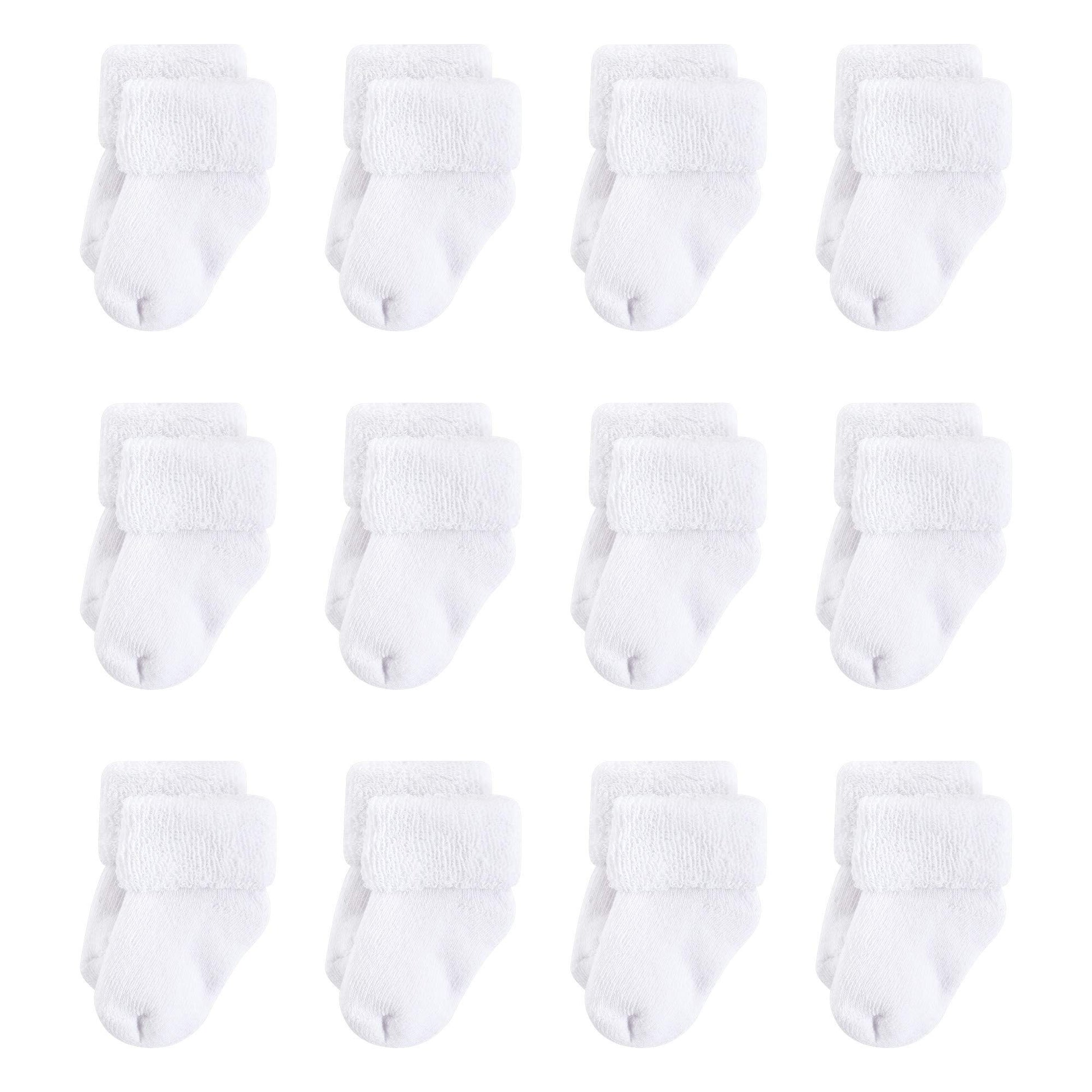 Touched By Nature Kid'S Organic Basic Socks Sockshosiery, White Terry Socks Pink, 6-12 Months