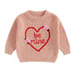 Toddler Baby Girl Knit Sweaters Oversized Long Sleeve Embroidery Shirt Top Newborn Infant Cute Fall Winter Clothes (Heart Be Min