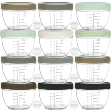 Youngever 18 Sets Baby Food Storage, 6 Ounce Baby Food Containers With Lids And Labels, 9 Urban Colors