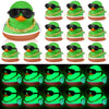 Lunmon 24 Pcs Mallard Rubber Duck Glow in The Dark Bulk with Sunglasses Necklace Set Mini Squeaky Rubber Ducks Toy Bath Floating