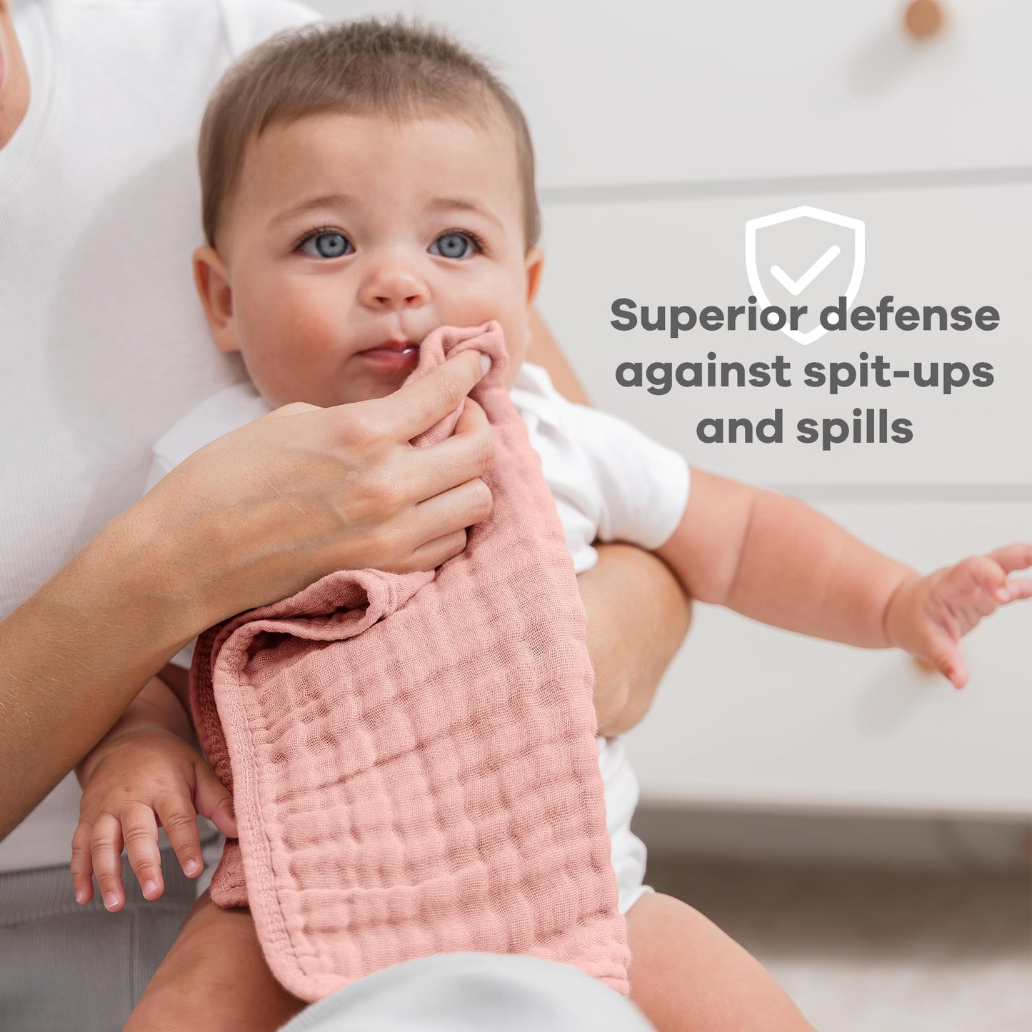 Comfy Cubs Muslin Burp Cloths 20' X 10', Pack Of 10 - Large, 6-Layer, Ultra Absorbent 100% Cotton For Baby Drool And Messes -