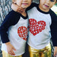 Baby Boys Girls Valentine Shirts Raglan Long Sleeve Tees Toddler All You Need Is Love Heart Graphic Tops 3T