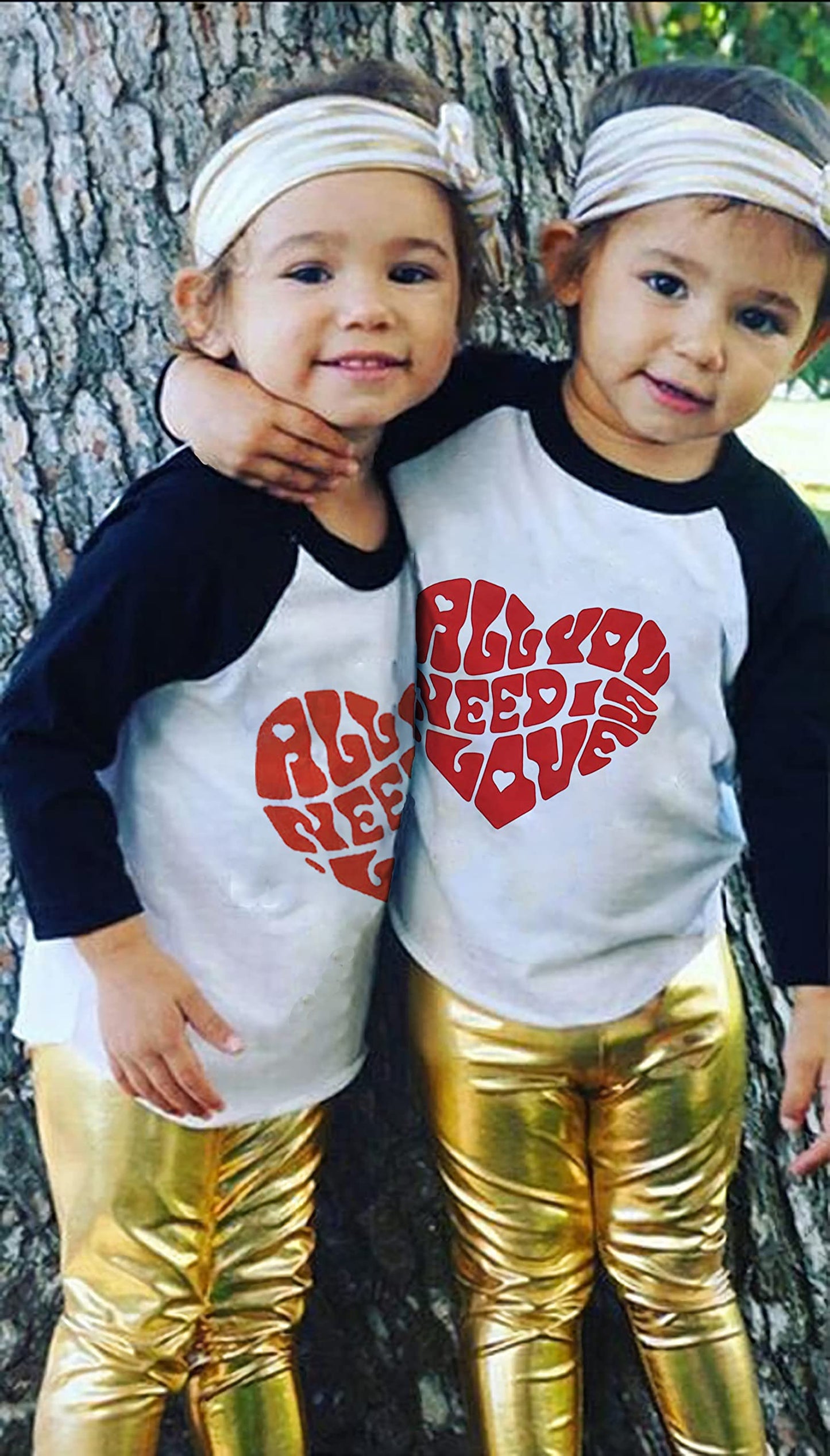 Baby Boys Girls Valentine Shirts Raglan Long Sleeve Tees Toddler All You Need Is Love Heart Graphic Tops 3T