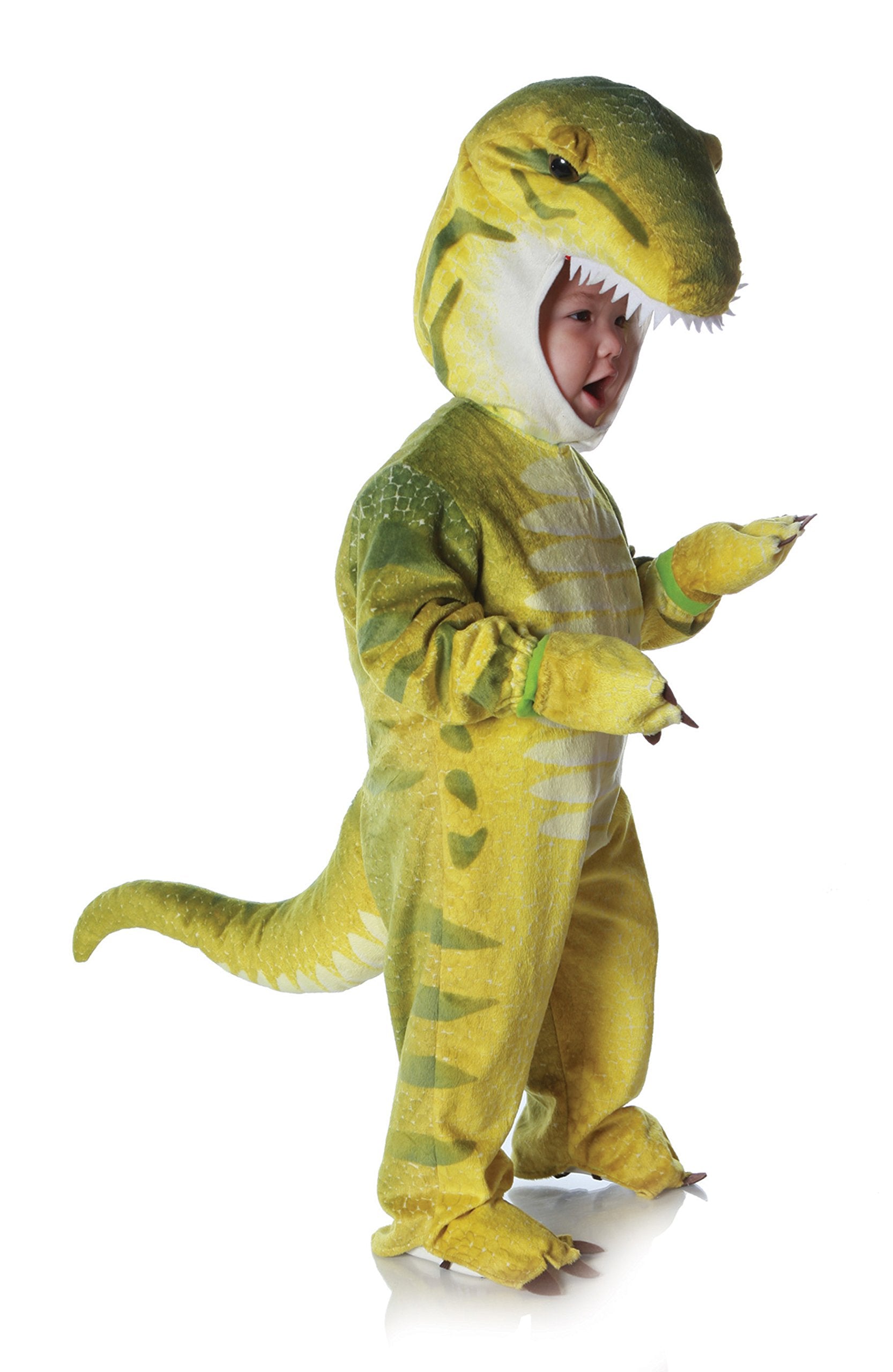 Underwraps Costumes Baby'S T-Rex Costume Jumpsuit, Green, X-Large (4-6 Yrs)