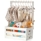 Giftamaz White Wooden Baby Shower Crate Closet, Baby Storage Crate With Handle, Basket For Baby Shower Gifts, Welcome Gift Baske