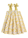 The Magic Wand Cotton TieUp Floral Printed Dress For Kids Baby Girls Shoulder Starp With Bow Knee Length Frocks Midi For Toddle