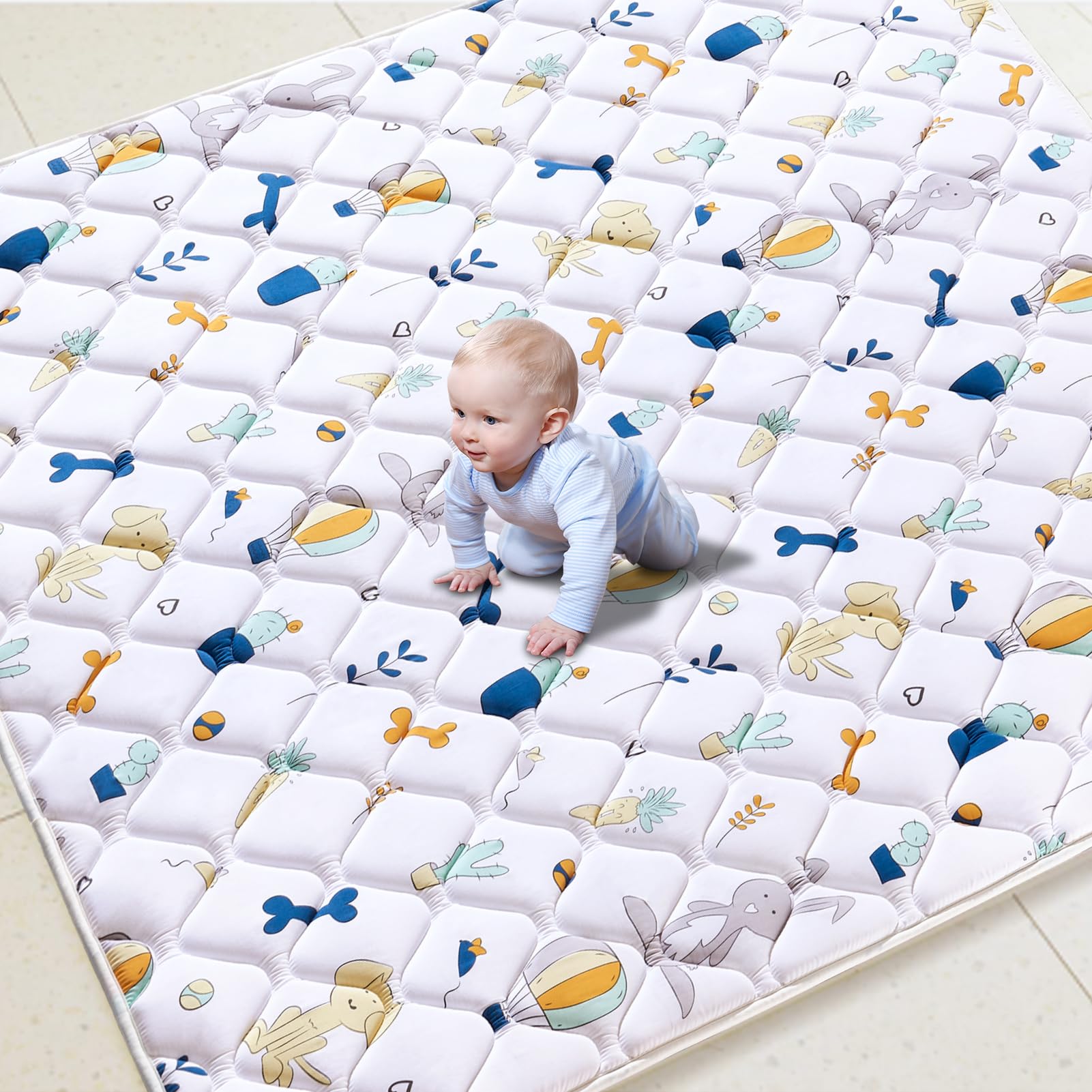 Premium Foam Baby Play Mat 79' X 71', Extra Large Soft Thicker Activity Playmats For Babies, Toddlers, Infants, Play & Tummy T