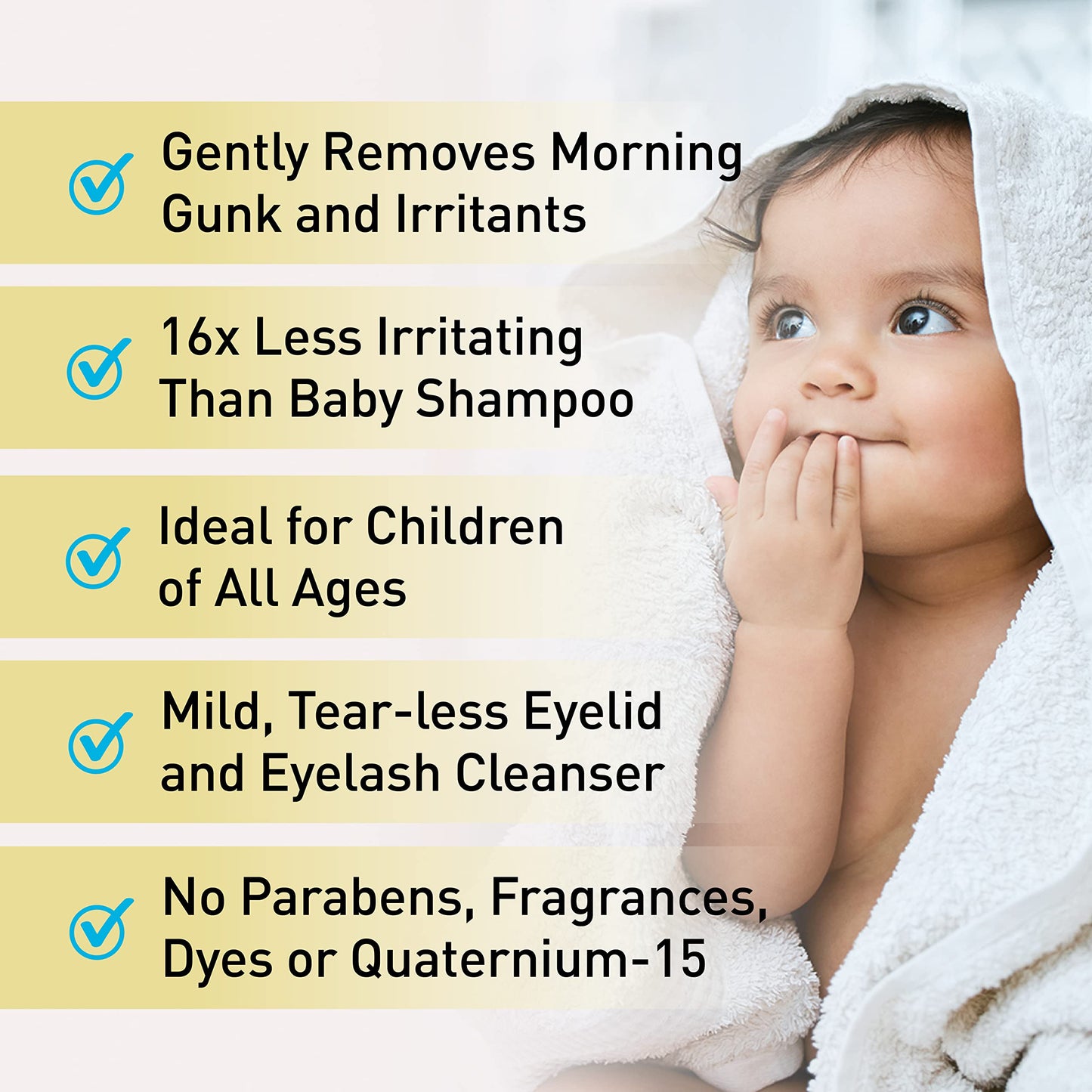 Ocusoft Baby Eyelid And Eyelash Cleanser, Pre-Moistened Towelette, White/Blue 20 Count